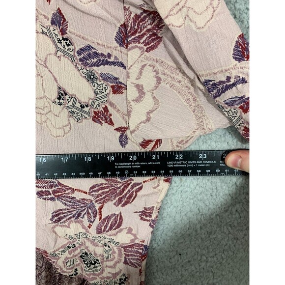 Women's XS Knox Rose Open Front Floral Short Sleeve Cardigan Blouse - Picture 7 of 12